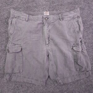 Faherty Shorts Men's 34 Gray 9" Inseam Cargo Pockets Linen Cotton Blend